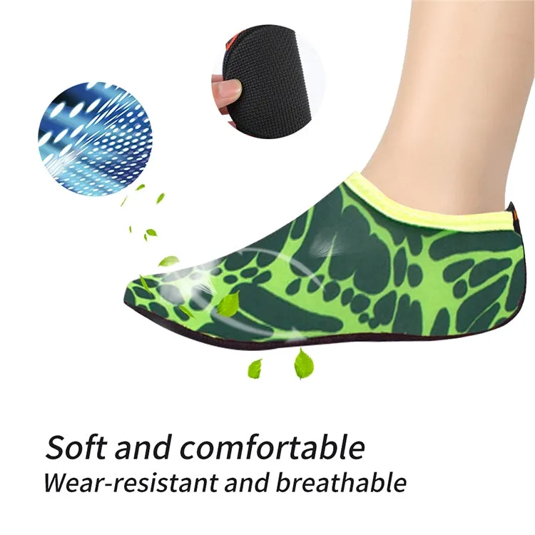 3mm Non-slip Rubber Embossing Texture Sole Figured Diving Shoes and Socks, One Pair, Size:XXXL (Green)