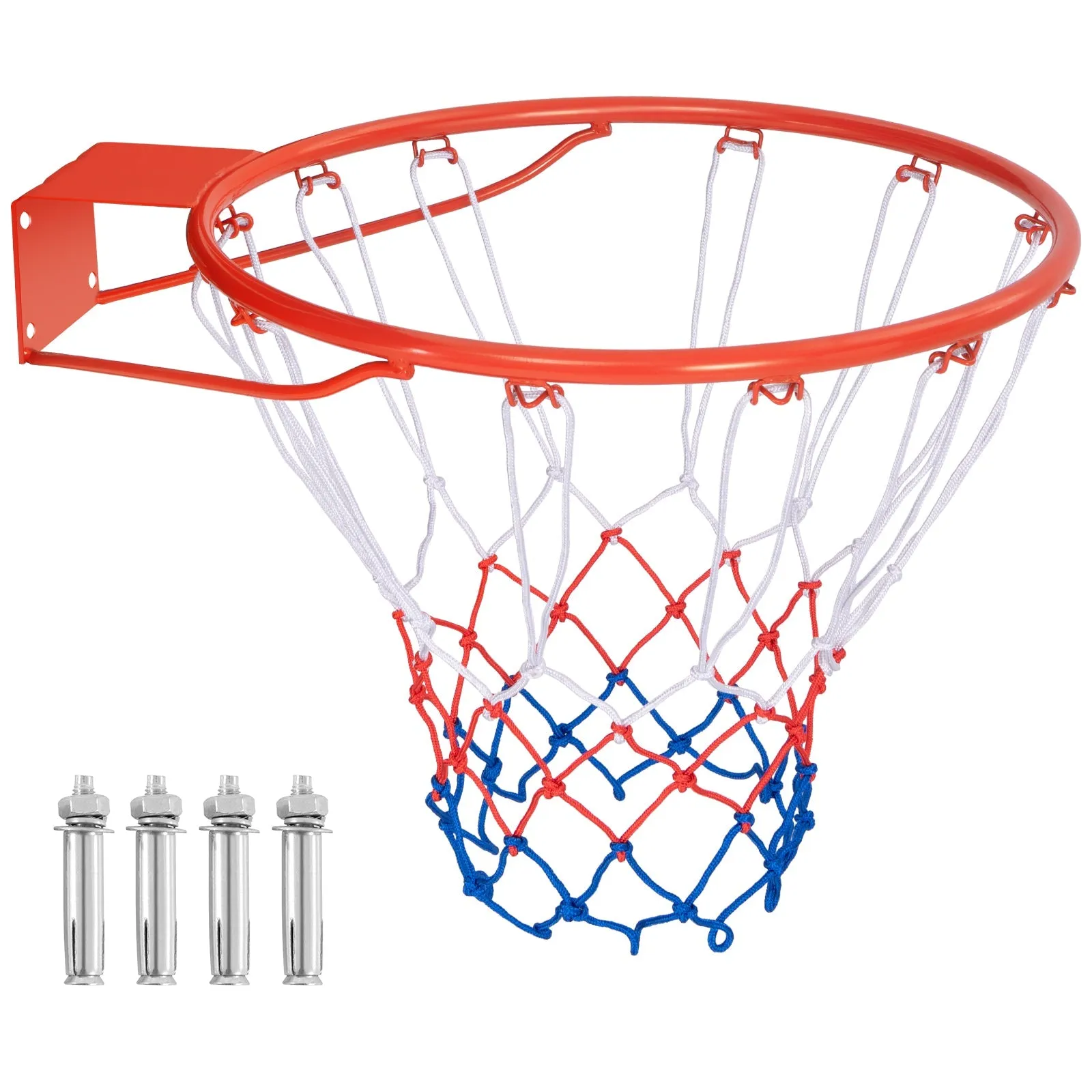 45/38 cm Heavy Duty Basketball Rim with All Weather Net and Mounting Hardware-Orange-45 cm