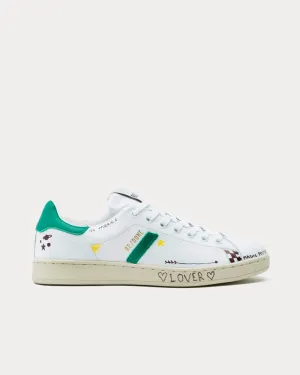 70s Tennis Doodle White Green Low Top Sneakers