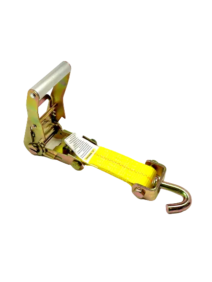 A-2X11RSJRCS-I - 2" x 11' Car Tie Down w/ 3 Swivel J Hooks, Rubber Cleats & Stoppers-GOOD