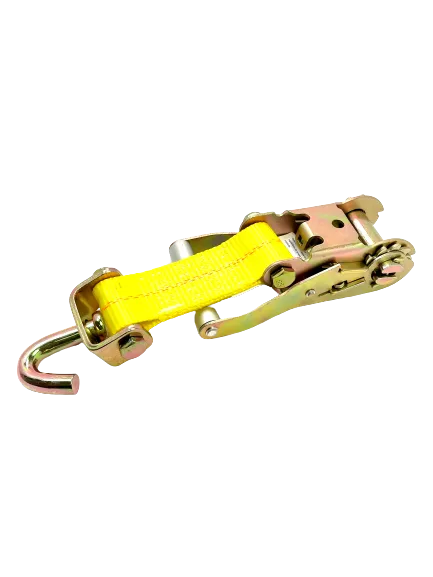 A-2X11RSJRCS-I - 2" x 11' Car Tie Down w/ 3 Swivel J Hooks, Rubber Cleats & Stoppers-GOOD
