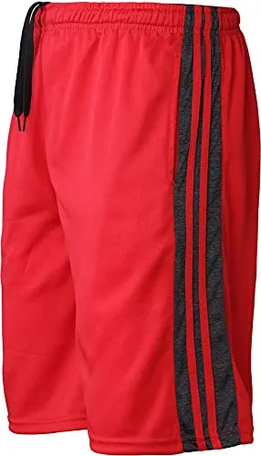 Active Club Men's Athletic Gym Shorts with Pockets - Quick Dry Running Workout Training Basketball Shorts - 4 Pack (4 Pack SM109-2, Large, l)