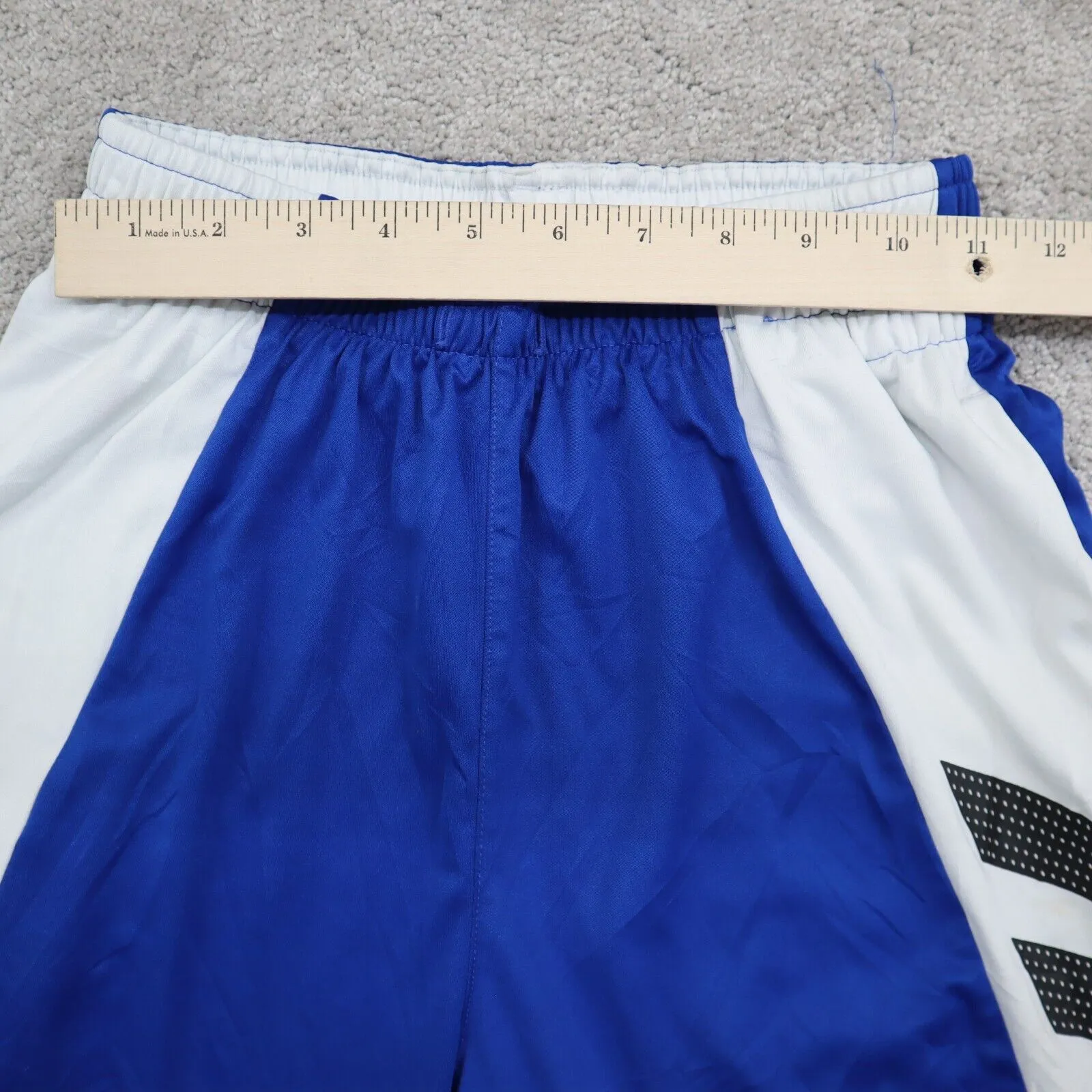 Adidas Boys Activewear Sports Basketball Shorts Elastic Waist Blue White Size S