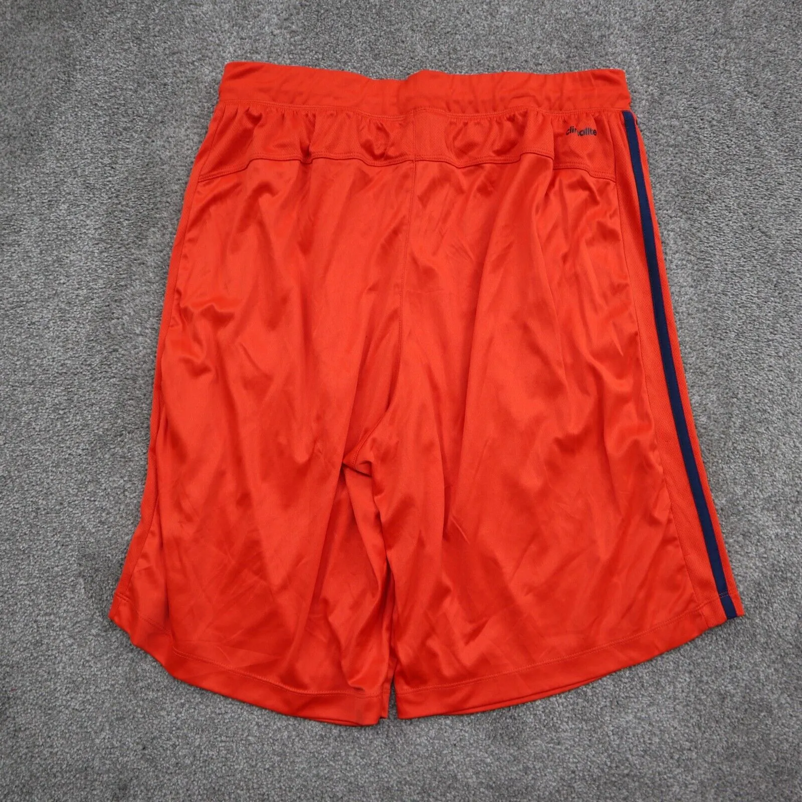 adidas Boys Athletic Shorts Orange Size Large 3 Stripe Elastic Basketball Logo