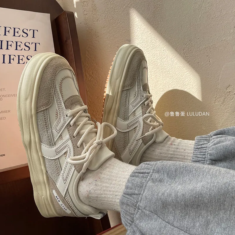 Advbridge Korean Spring New Sports Women's Sneakers Casual Platform Flat Daddy White Shoes Vulcanize Running Fashion Tennis Basket