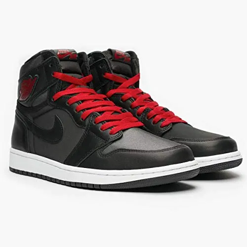 Air Jordan 1 Retro High OG Size 10.5 - Men 555088-060 Black Satin/Gym Red