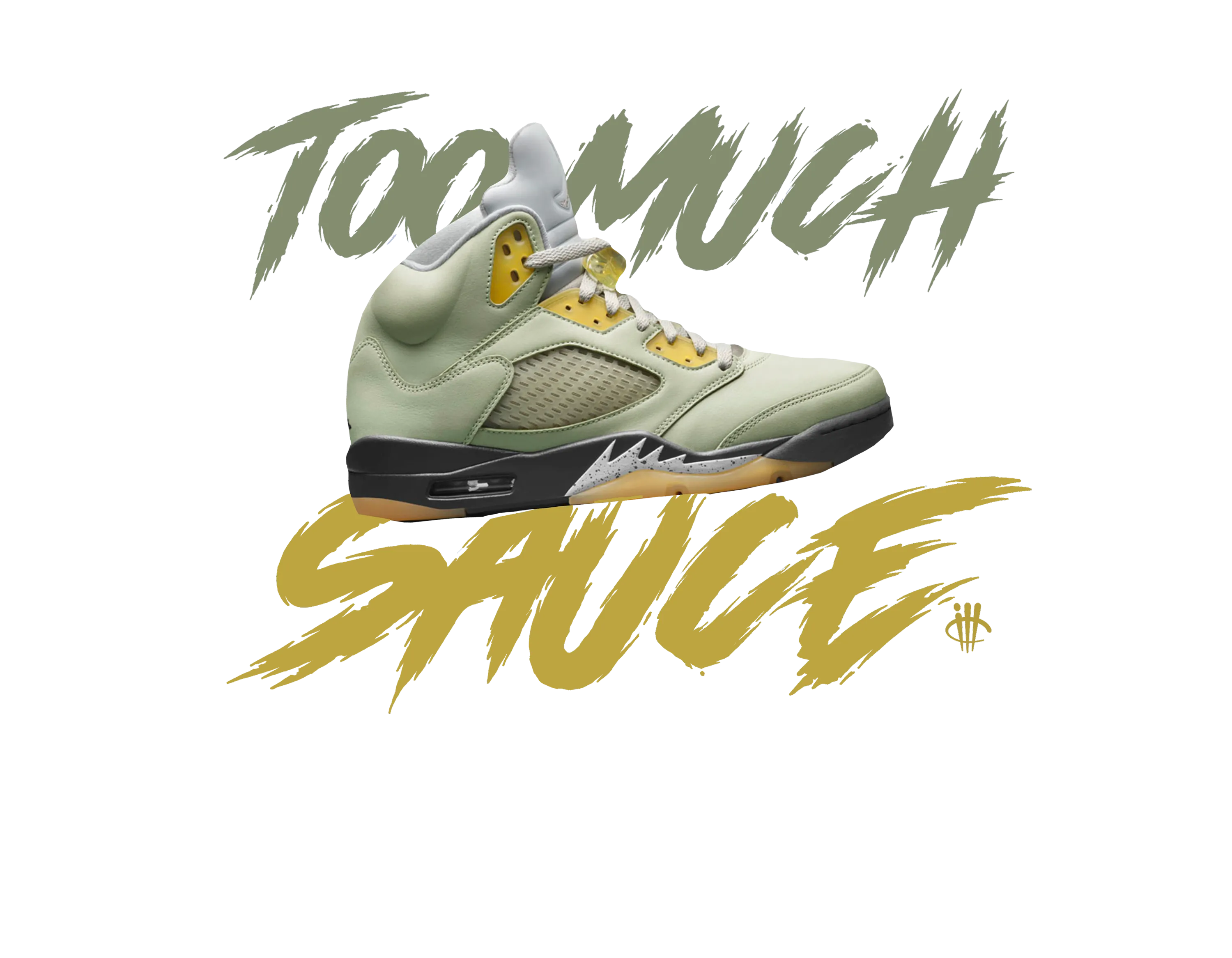 Air Jordan 5 “Jade Horizon” | illCurrency Black T-Shirt (too much sauce)