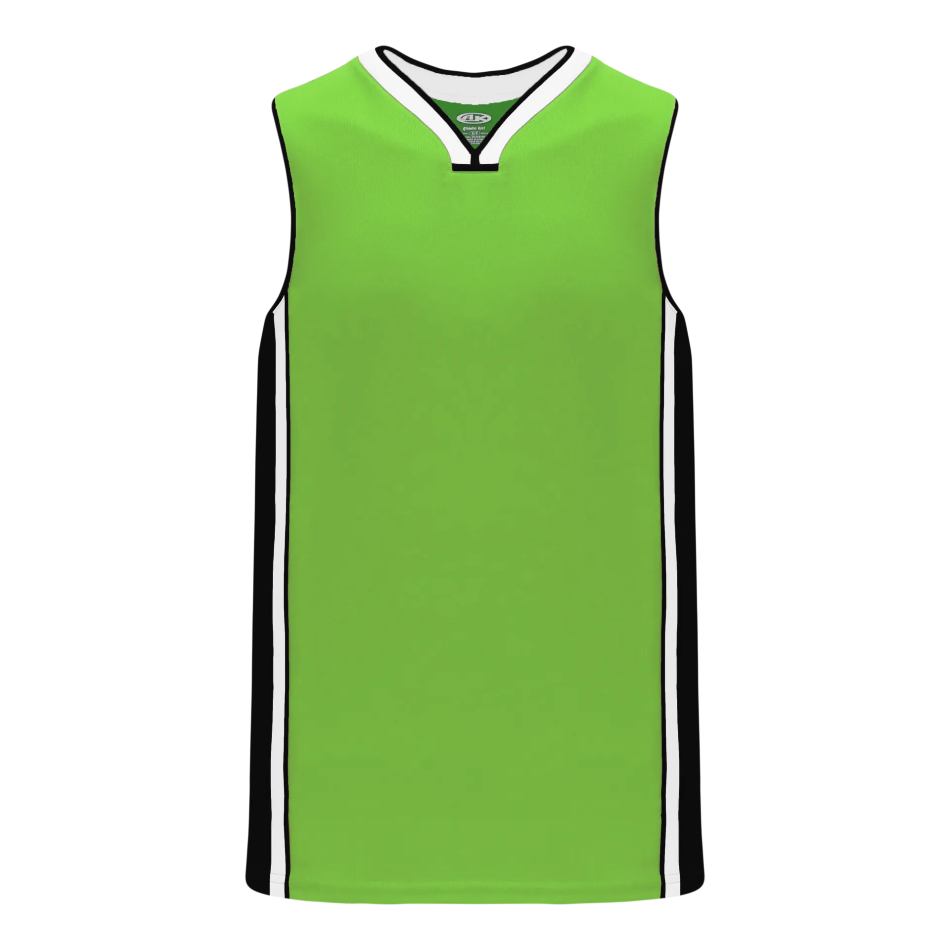 Athletic Knit (AK) B1715A-107 Adult Lime Green/Black/White Pro Basketball Jersey