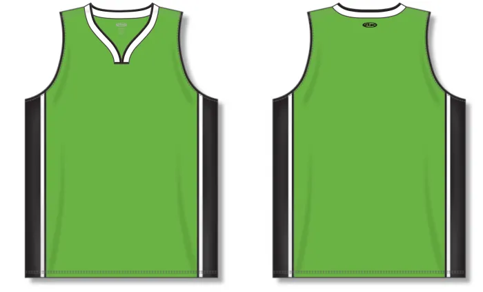 Athletic Knit (AK) B1715A-107 Adult Lime Green/Black/White Pro Basketball Jersey