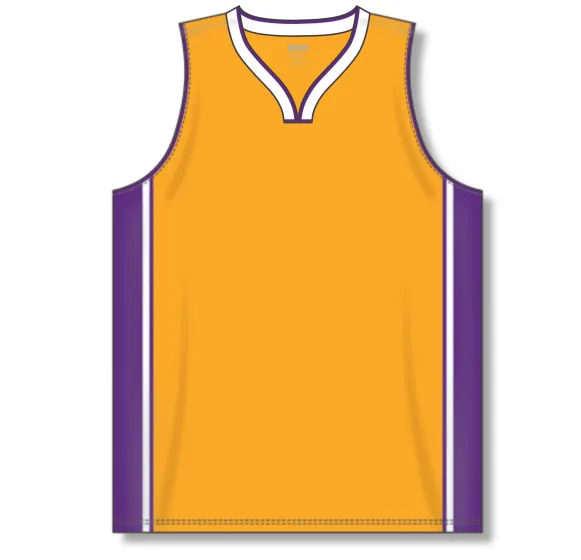 Athletic Knit (AK) B1715A-435 Adult LA Lakers Gold Pro Basketball Jersey