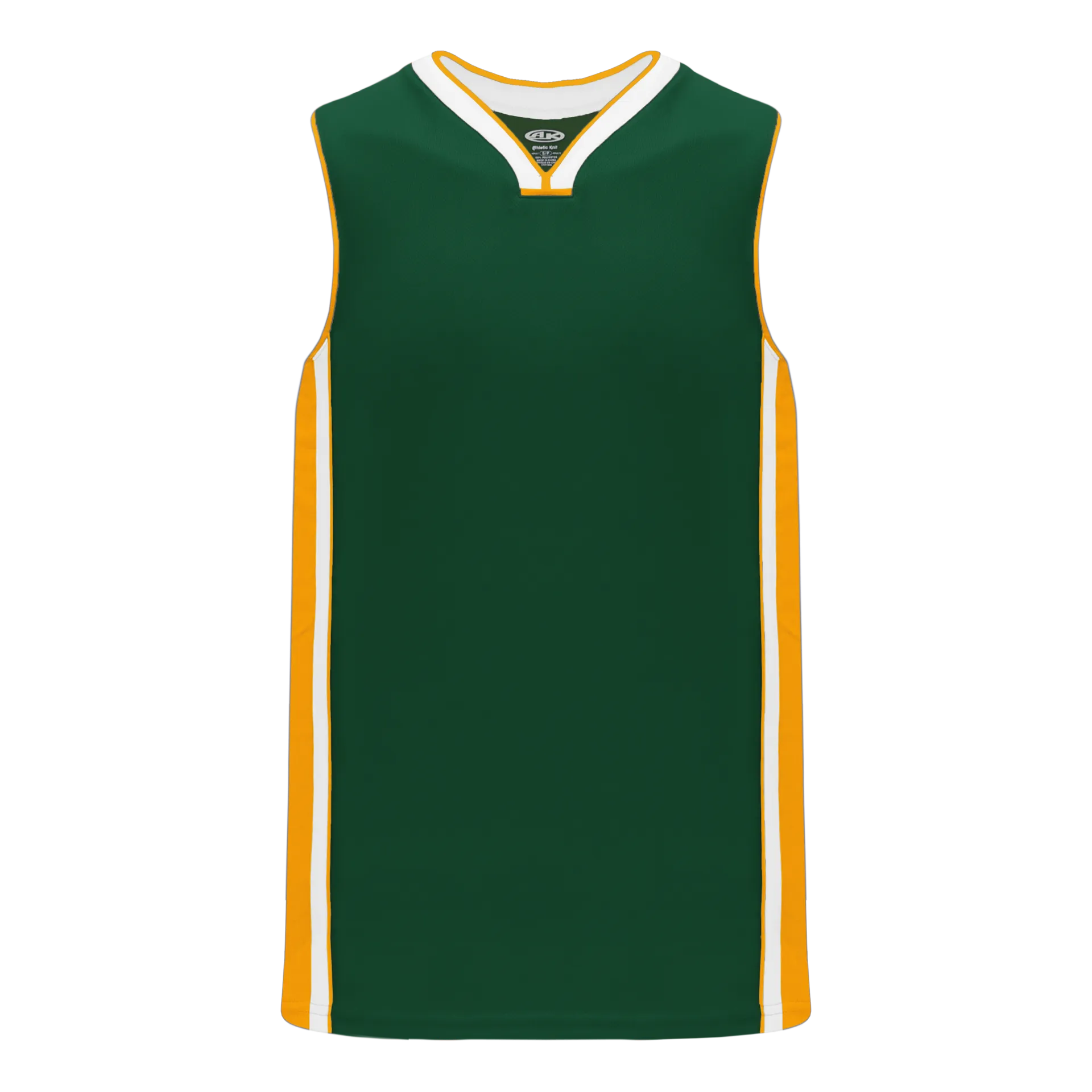 Athletic Knit (AK) B1715A-439 Adult Dark Green/Gold/White Pro Basketball Jersey