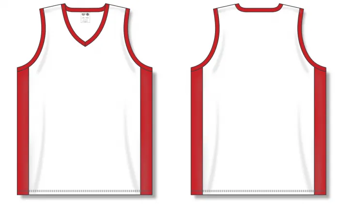 Athletic Knit (AK) B2115Y-209 Youth White/Red Pro Basketball Jersey