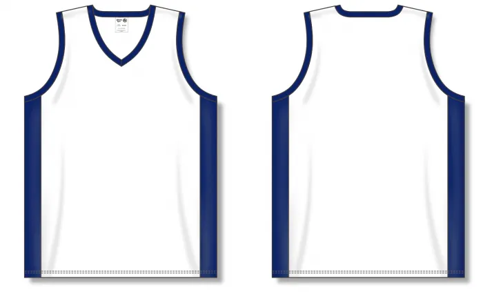 Athletic Knit (AK) B2115Y-217 Youth White/Navy Pro Basketball Jersey
