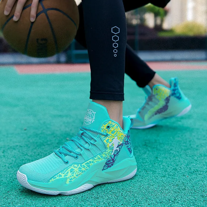 Autumn Winter High Top Men Basketball Unisex Mesh Sneakers Women Sports Shoes Kids Gym Training Athletic Ankle Boots