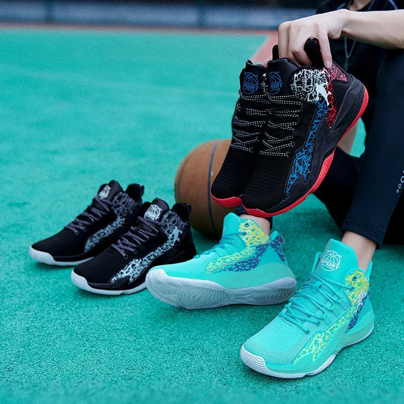 Autumn Winter High Top Men Basketball Unisex Mesh Sneakers Women Sports Shoes Kids Gym Training Athletic Ankle Boots
