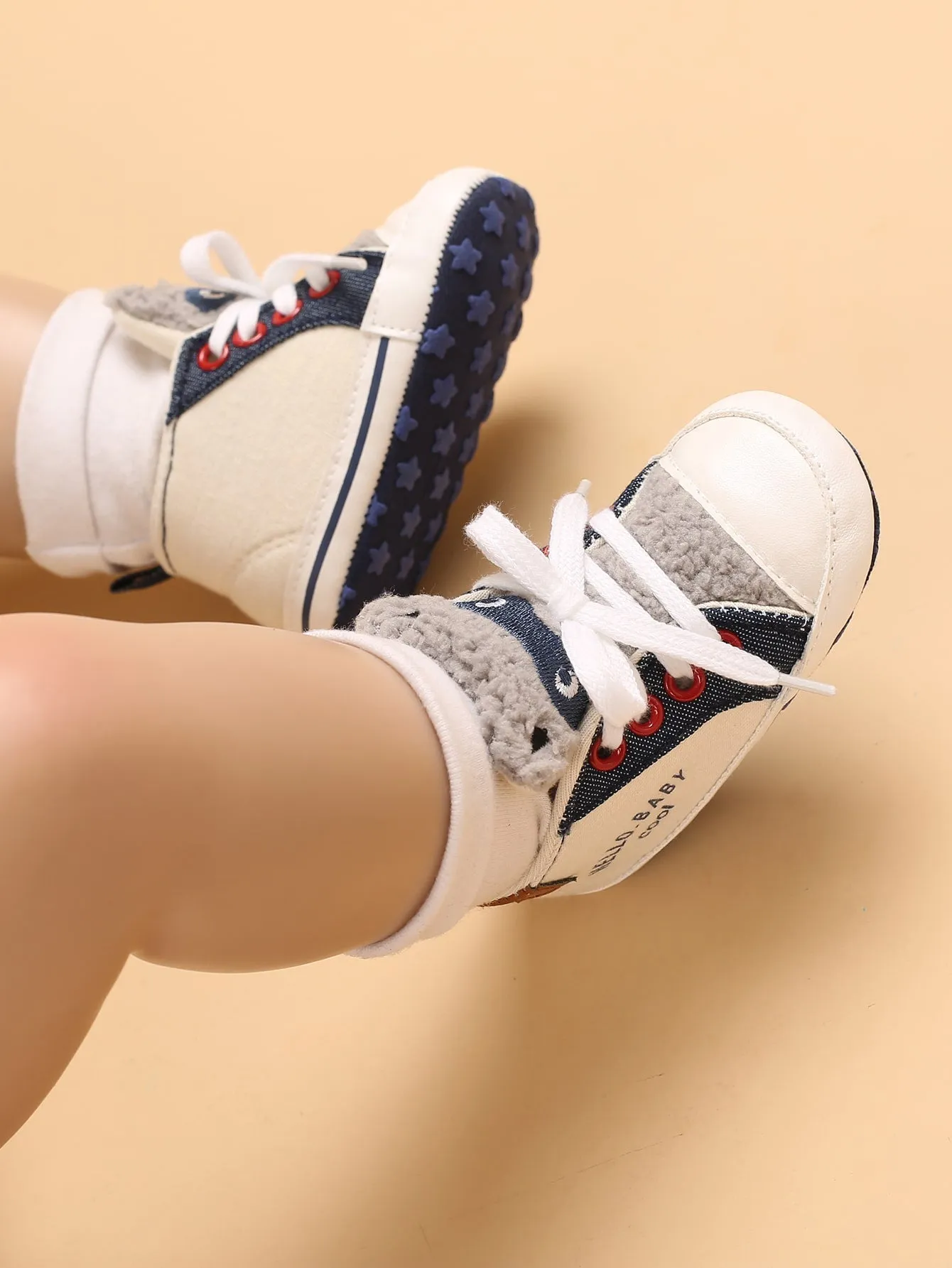 Baby Boy Color Block Lace-up Front Sneakers- FD