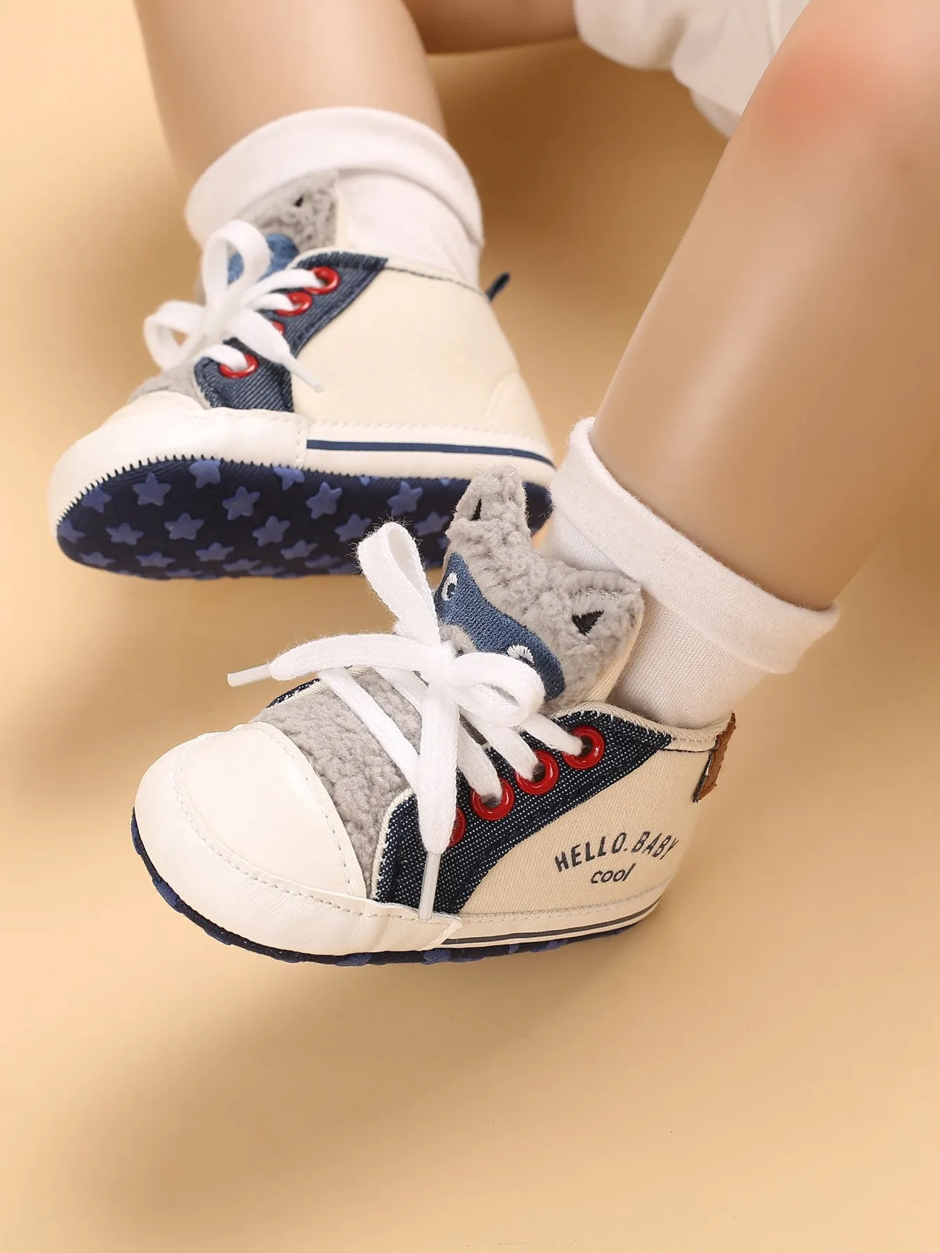 Baby Boy Color Block Lace-up Front Sneakers- FD