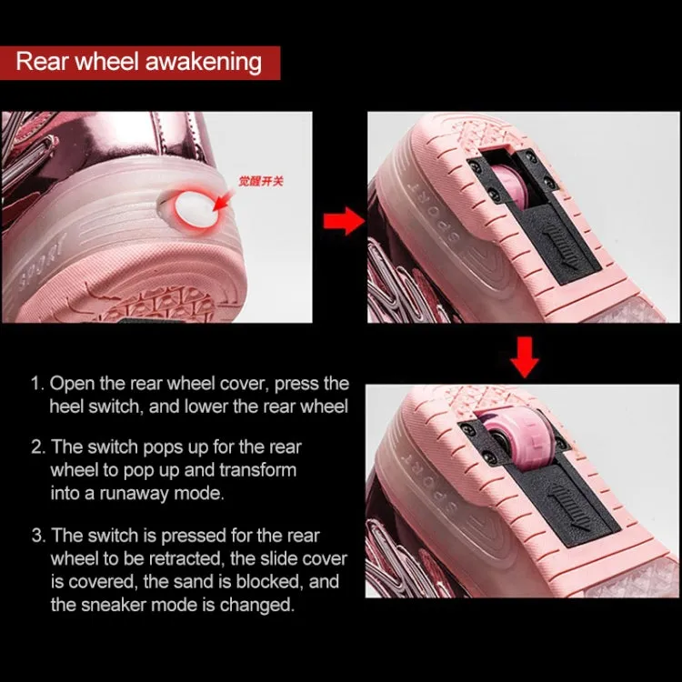 CD03 LED Double Wheel Wing Roller Skating Shoes, Size : 40(Silver)