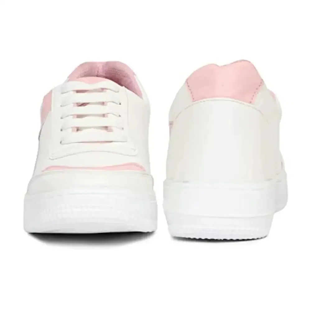 Dance Sneakers for Women | Lace-up Lightweight and Stylish Women Shoes |Jogging, Walking, Gym, Office and Party ROMDS1314 (Pink, Numeric_3)