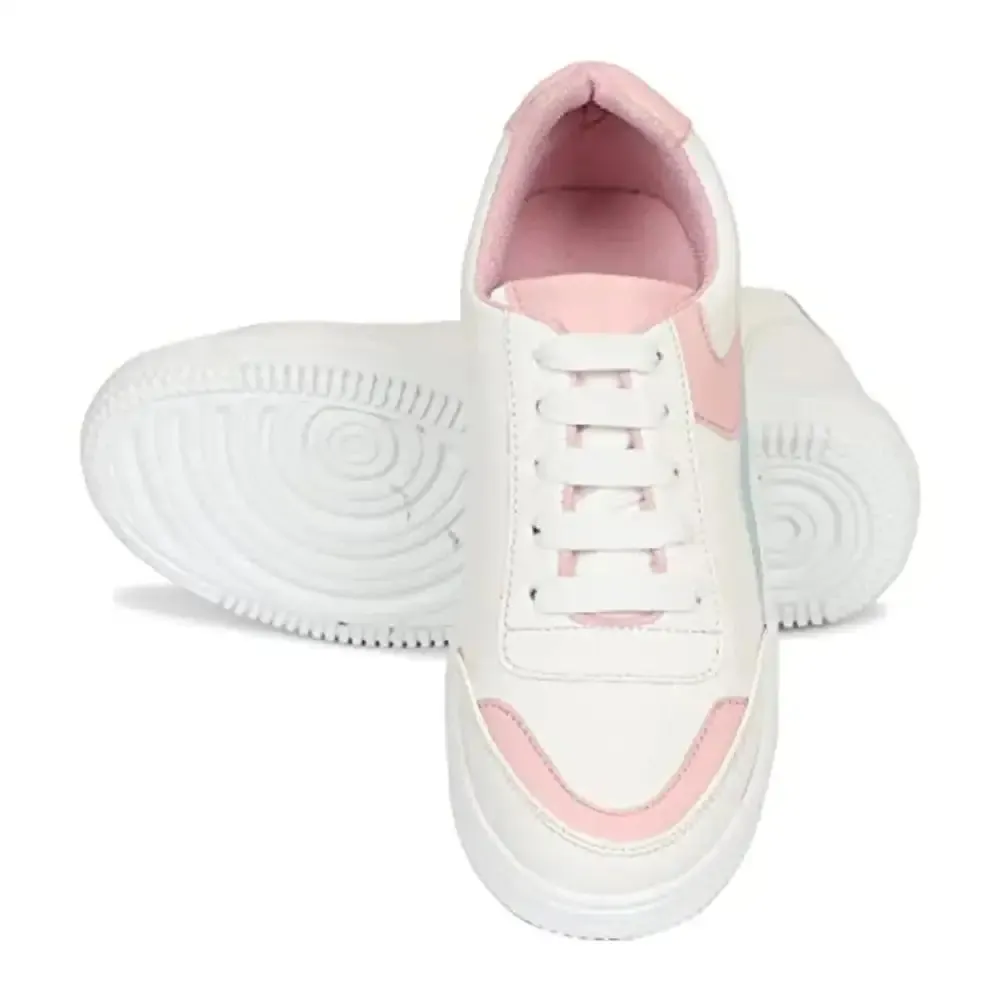 Dance Sneakers for Women | Lace-up Lightweight and Stylish Women Shoes |Jogging, Walking, Gym, Office and Party ROMDS1314 (Pink, Numeric_3)