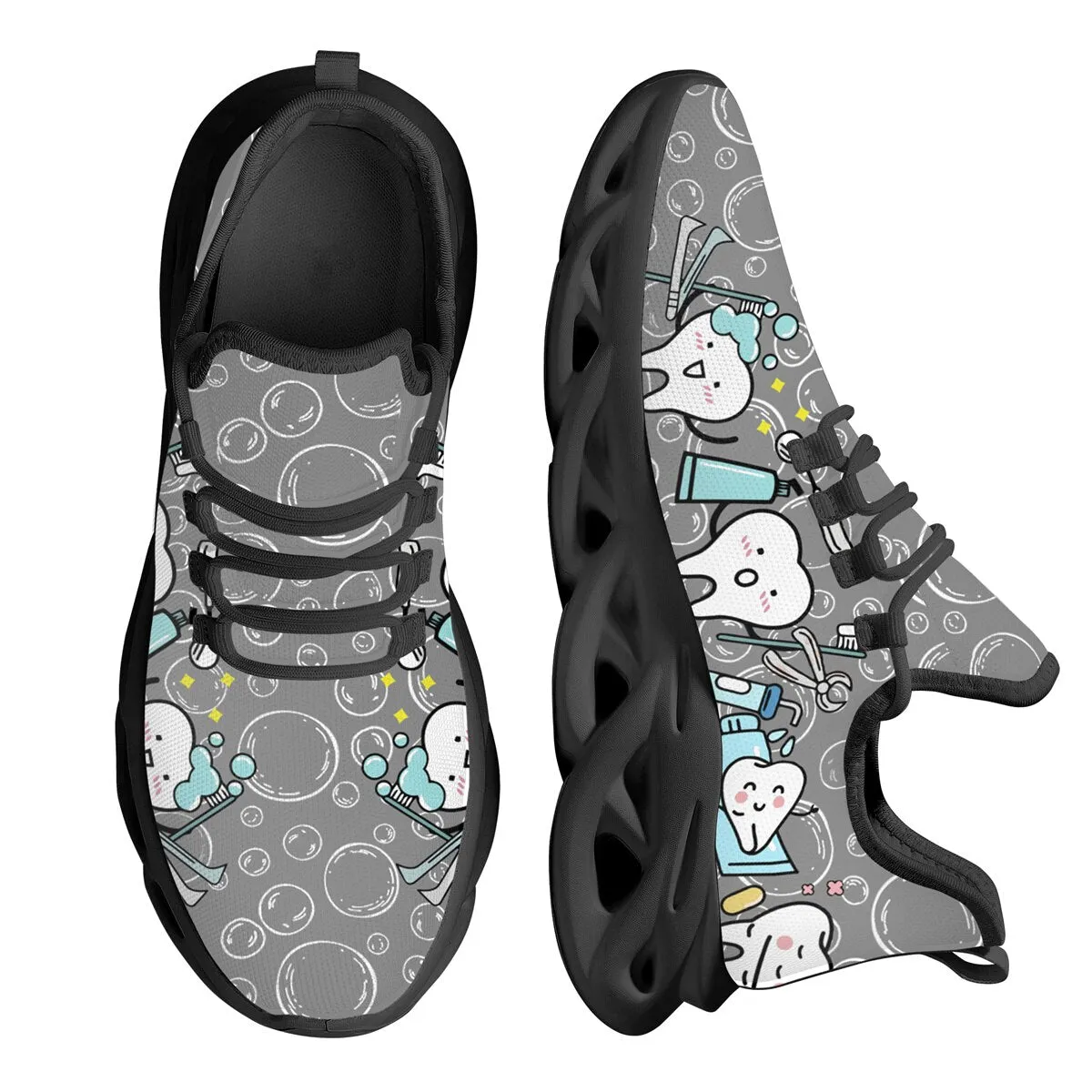 Dentist Dental Lace-Up Vulcanized Shoes Hospital Dental Equipment Printing Fashion Sneakers Lightweight Jogging Shoes