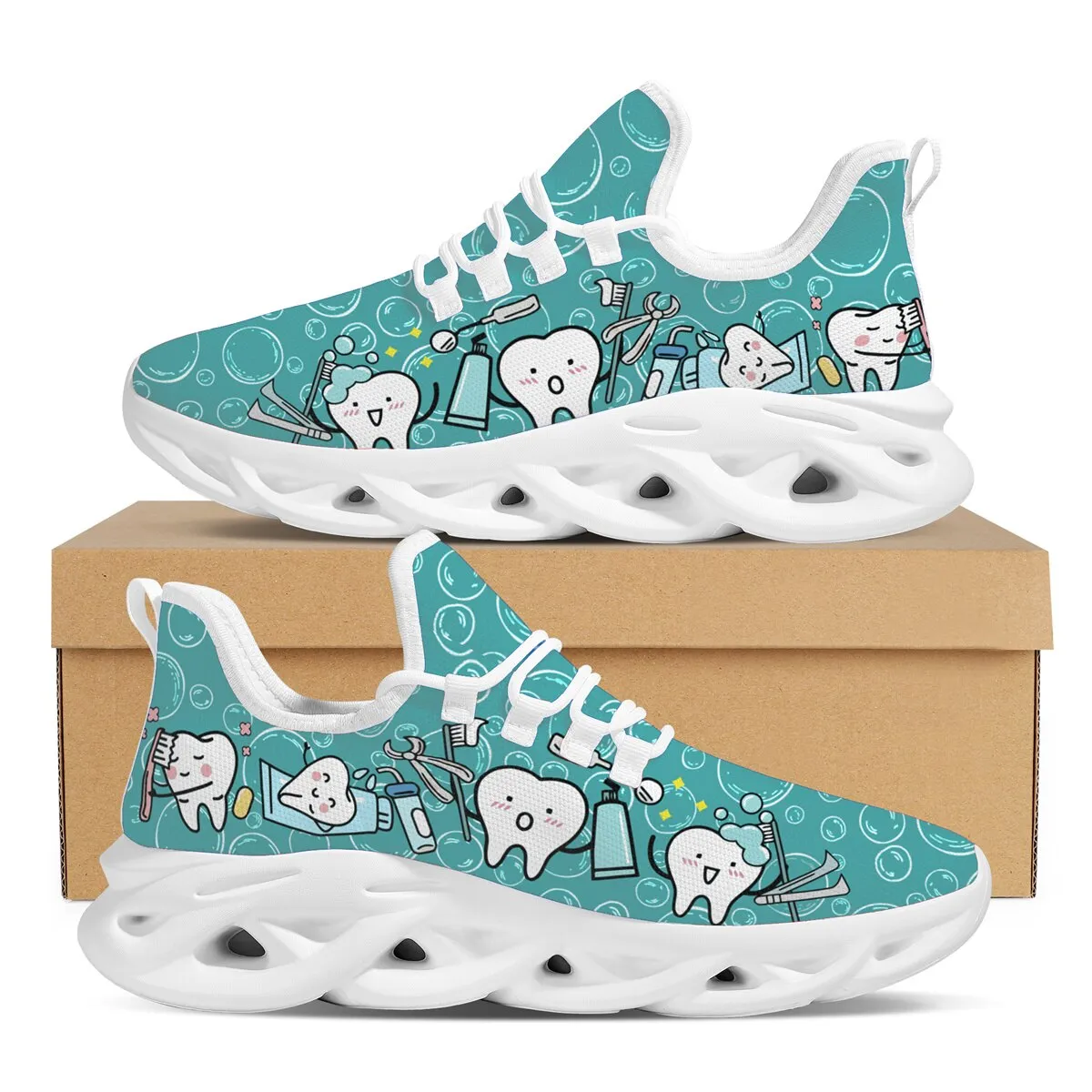 Dentist Dental Lace-Up Vulcanized Shoes Hospital Dental Equipment Printing Fashion Sneakers Lightweight Jogging Shoes