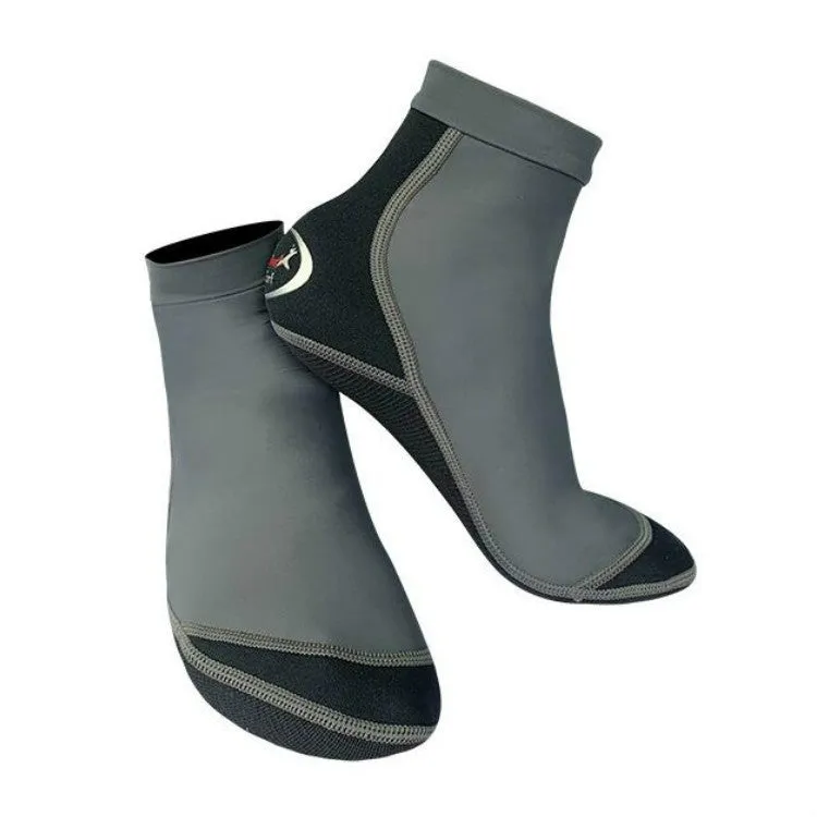 DIVE & SAIL 1.5mm Neoprene   Nylon Snorkeling Socks Diving Socks Anti-slip Anti-scratch Beach Socks, Size:S (33-35)(Men Gray)