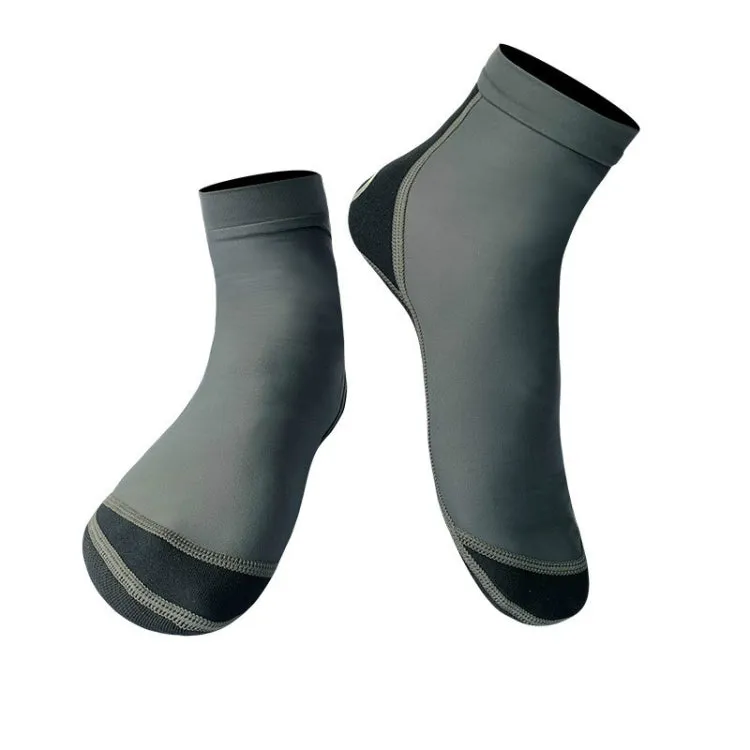 DIVE & SAIL 1.5mm Neoprene   Nylon Snorkeling Socks Diving Socks Anti-slip Anti-scratch Beach Socks, Size:S (33-35)(Men Gray)