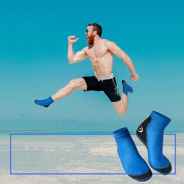 DIVE & SAIL 1.5mm Neoprene   Nylon Snorkeling Socks Diving Socks Anti-slip Anti-scratch Beach Socks, Size:S (33-35)(Men Gray)