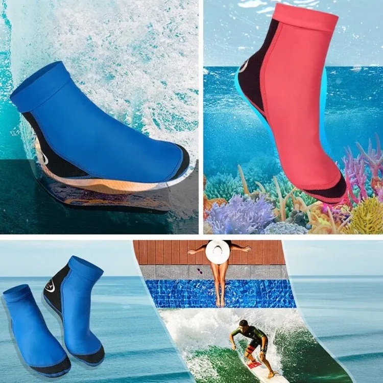 DIVE & SAIL 1.5mm Neoprene   Nylon Snorkeling Socks Diving Socks Anti-slip Anti-scratch Beach Socks, Size:S (33-35)(Men Gray)