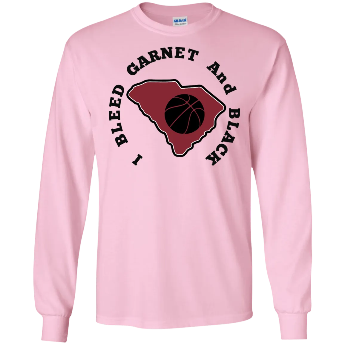 Gildan LS I Bleed Garnet & Black Ultra Cotton T-Shirt