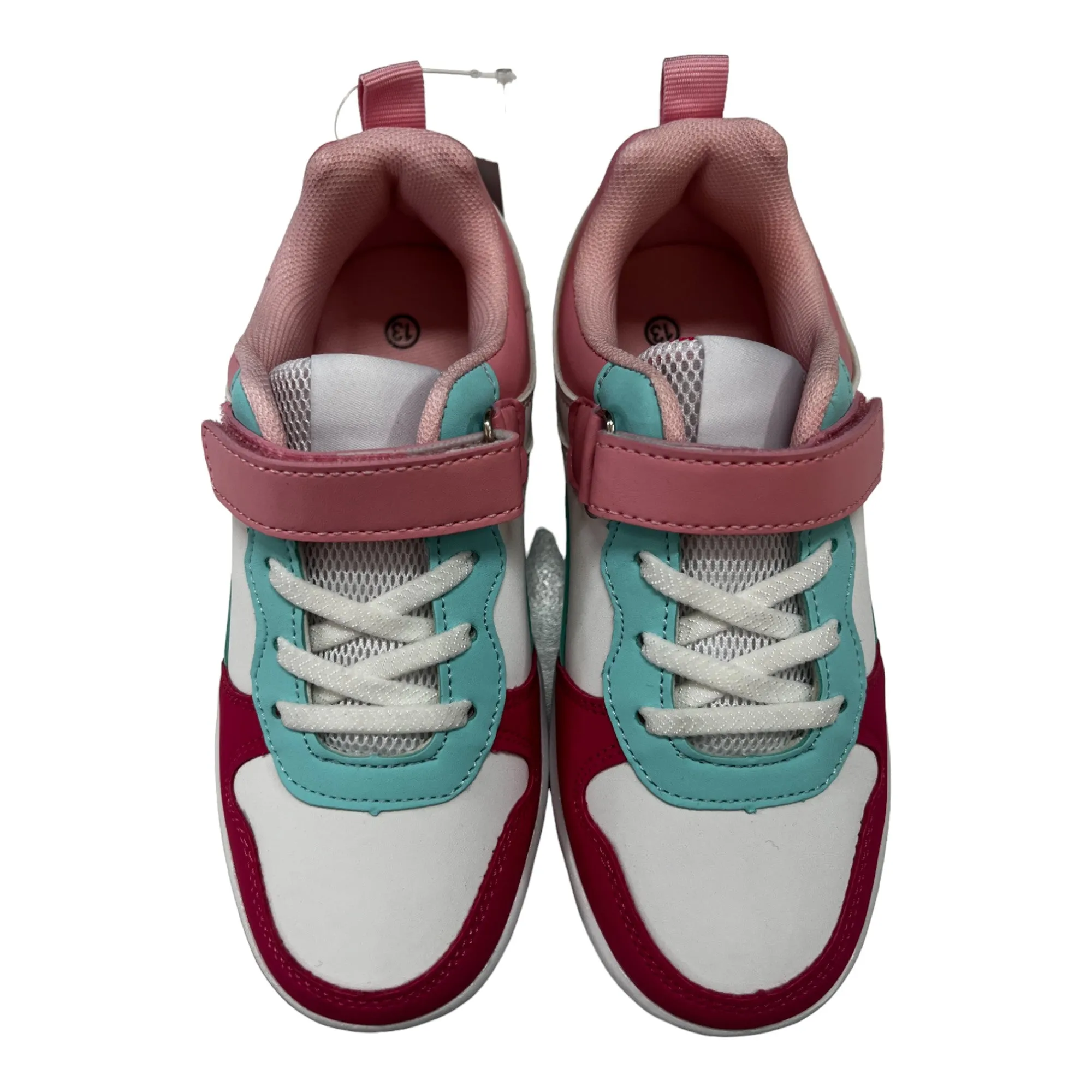 Grosby Hoop G Pink/ White/ Blue Girls Kids Sneakers Velcro Shoes