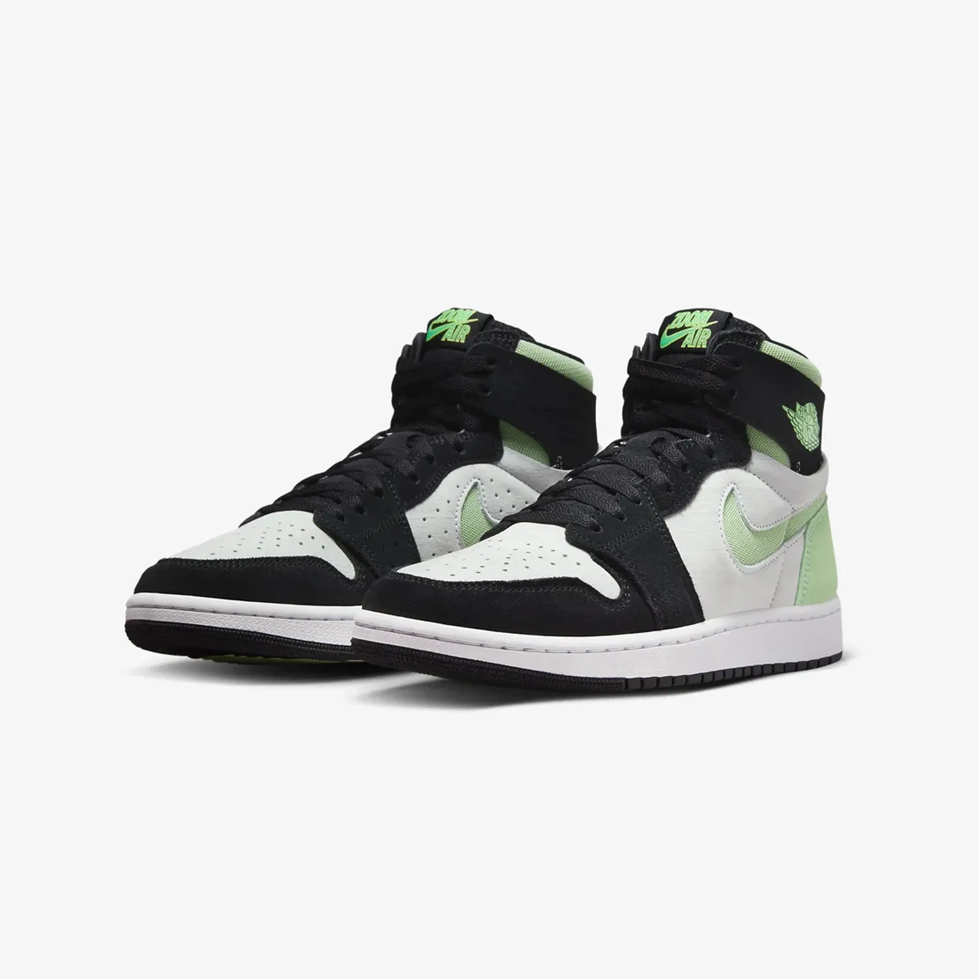 Jordan | AIR JORDAN 1 ZOOM CMFT 2  { WHITE/BLACK/HONEYDEW/GREEN