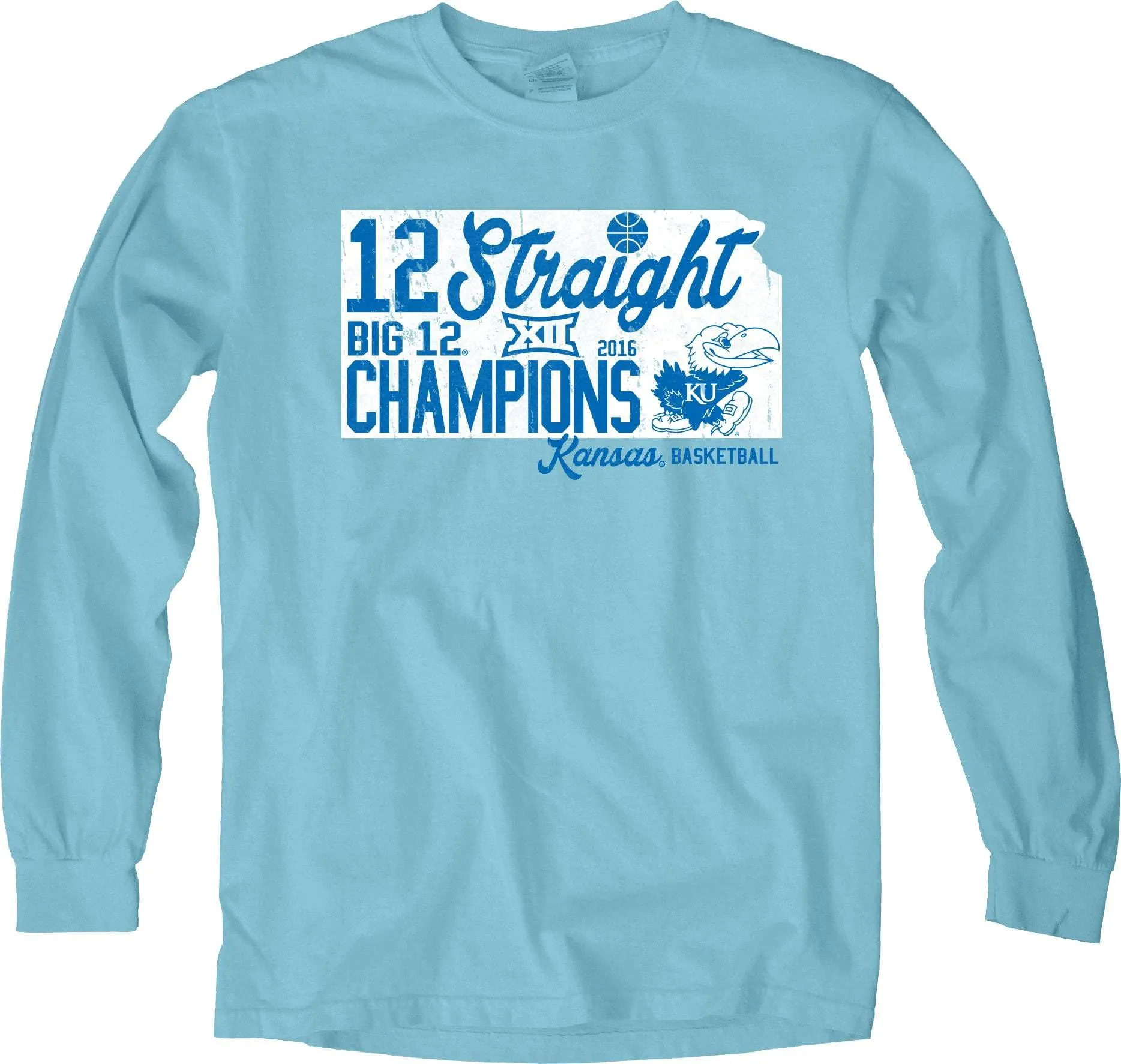Kansas Jayhawks Women Big 12 Conference Champs 12 Straight Blue LS T-Shirt