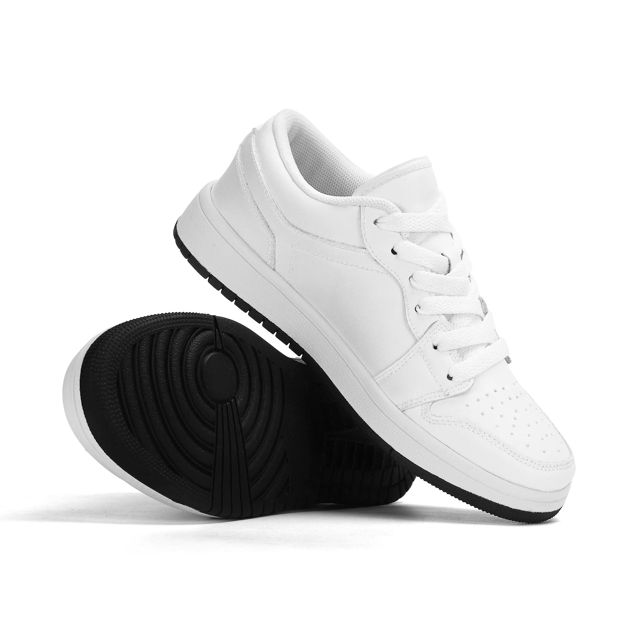 Kids Customizable Low Top Vegan Leather Sneakers