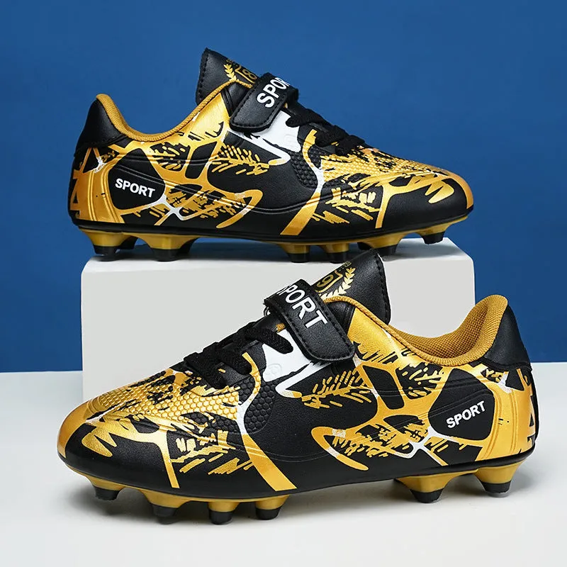 Kids' Soccer Shoes, Magic Tape, Long and TF Studs
