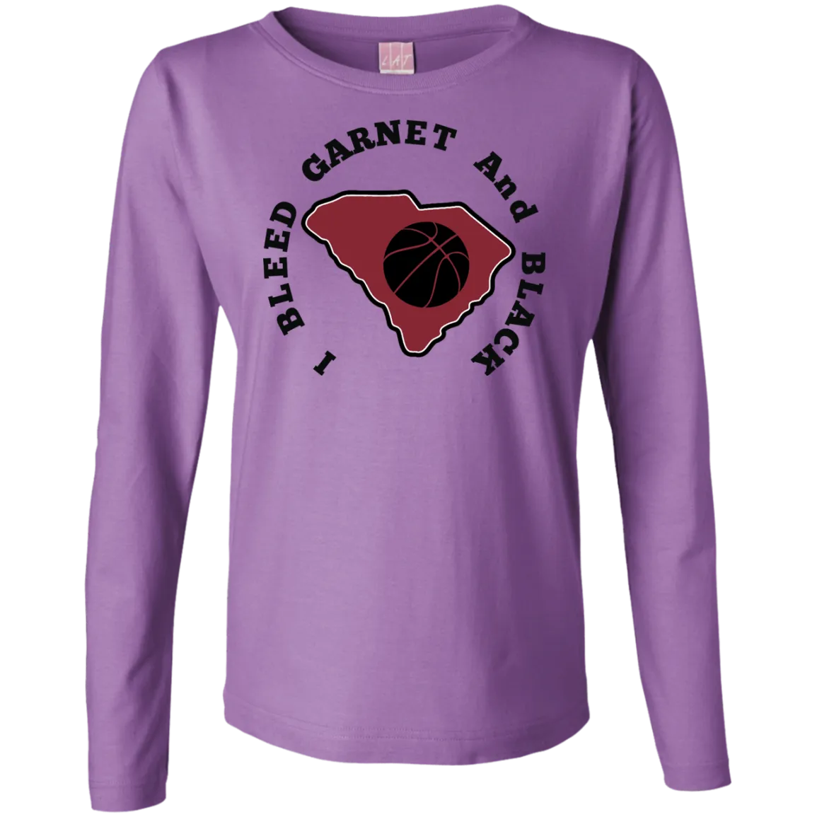 LAT I Bleed Garnet & Black Ladies' LS Cotton T-Shirt