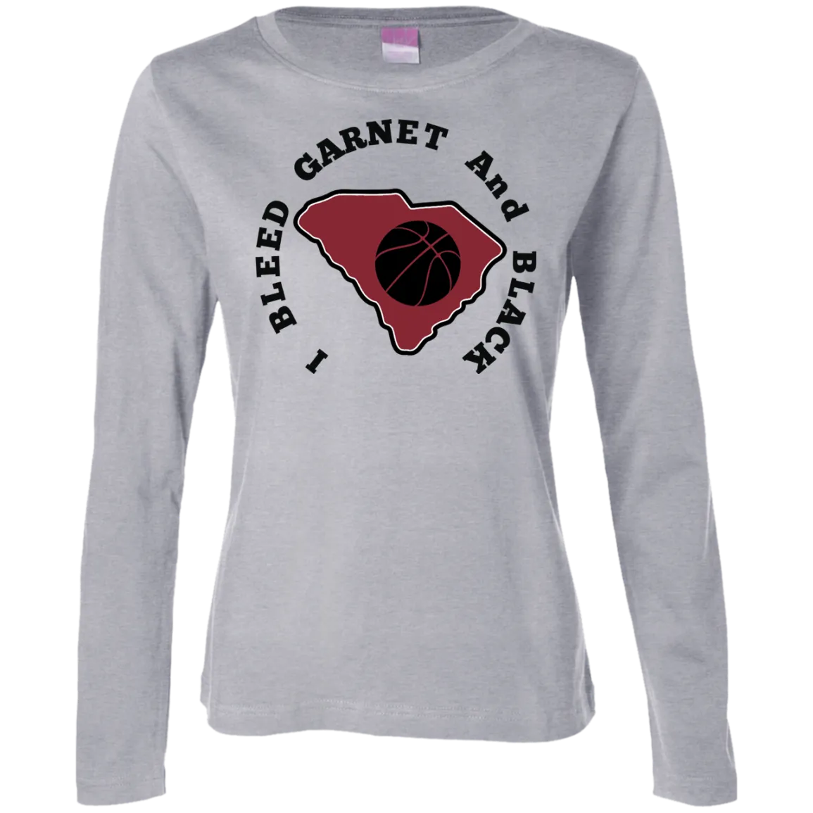 LAT I Bleed Garnet & Black Ladies' LS Cotton T-Shirt