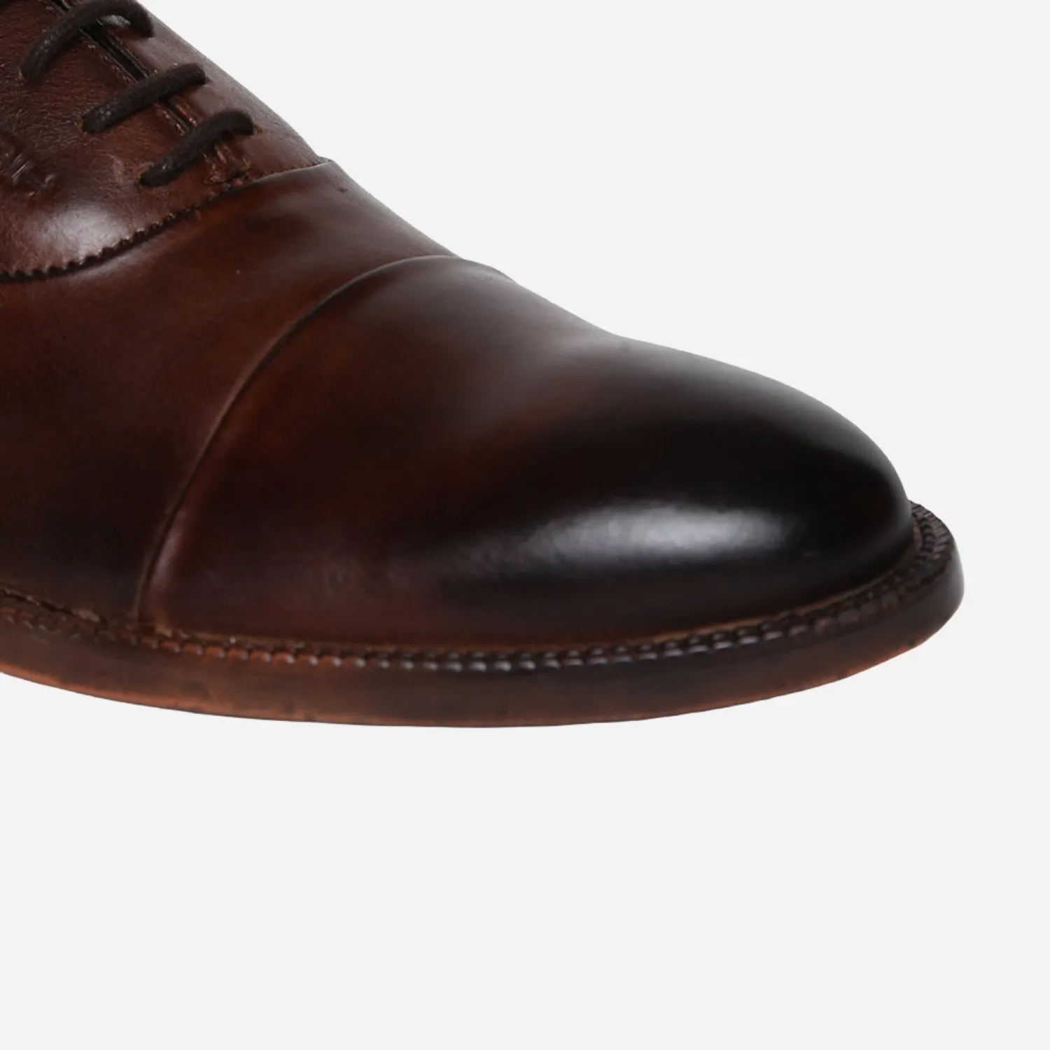 Masabih Genuine Leather Brown Casual Oxford Shoes For Men