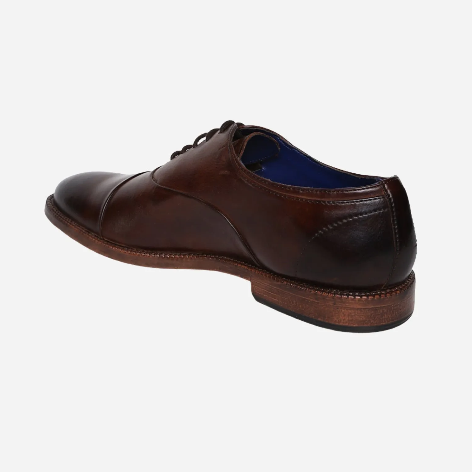 Masabih Genuine Leather Brown Casual Oxford Shoes For Men