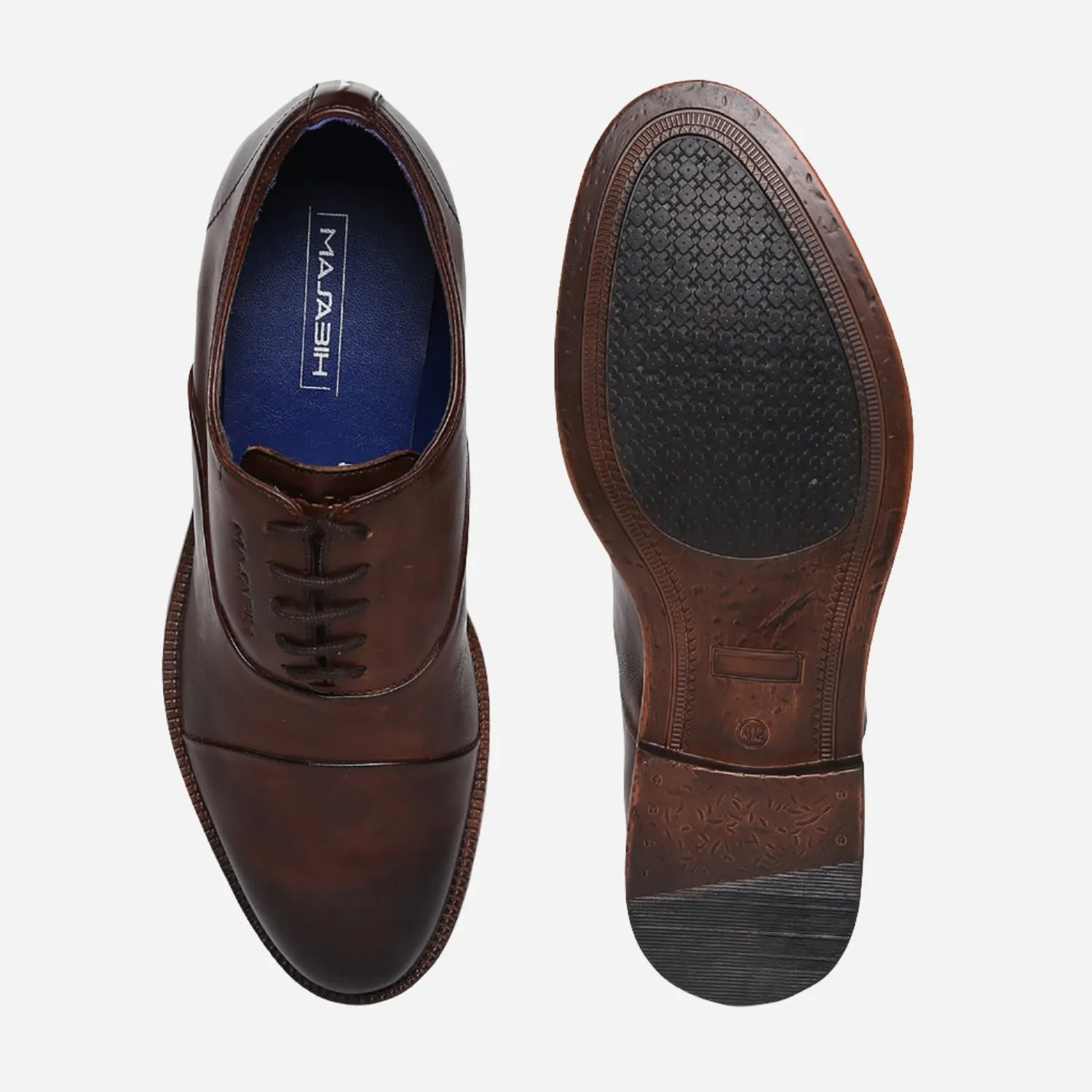 Masabih Genuine Leather Brown Casual Oxford Shoes For Men