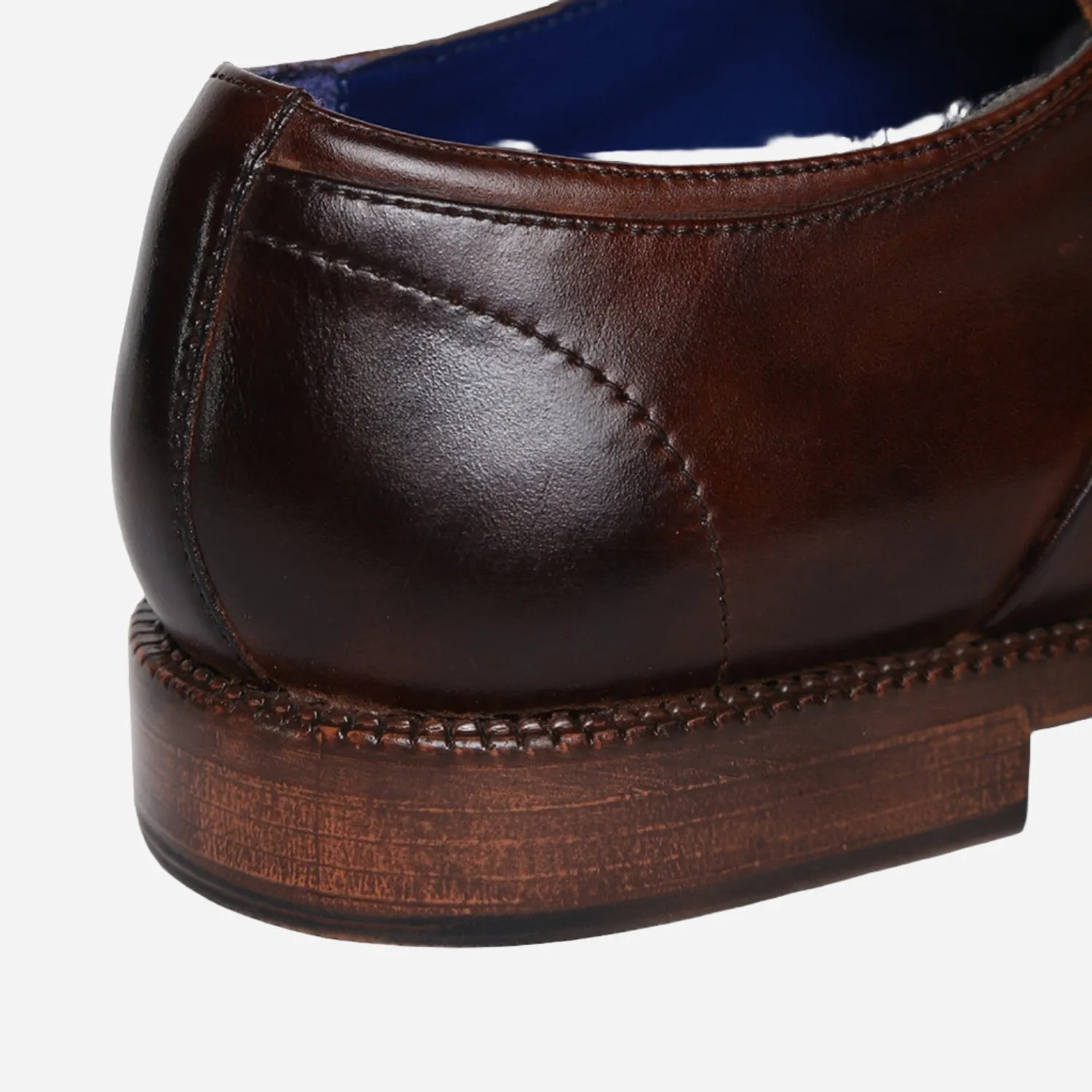 Masabih Genuine Leather Brown Casual Oxford Shoes For Men