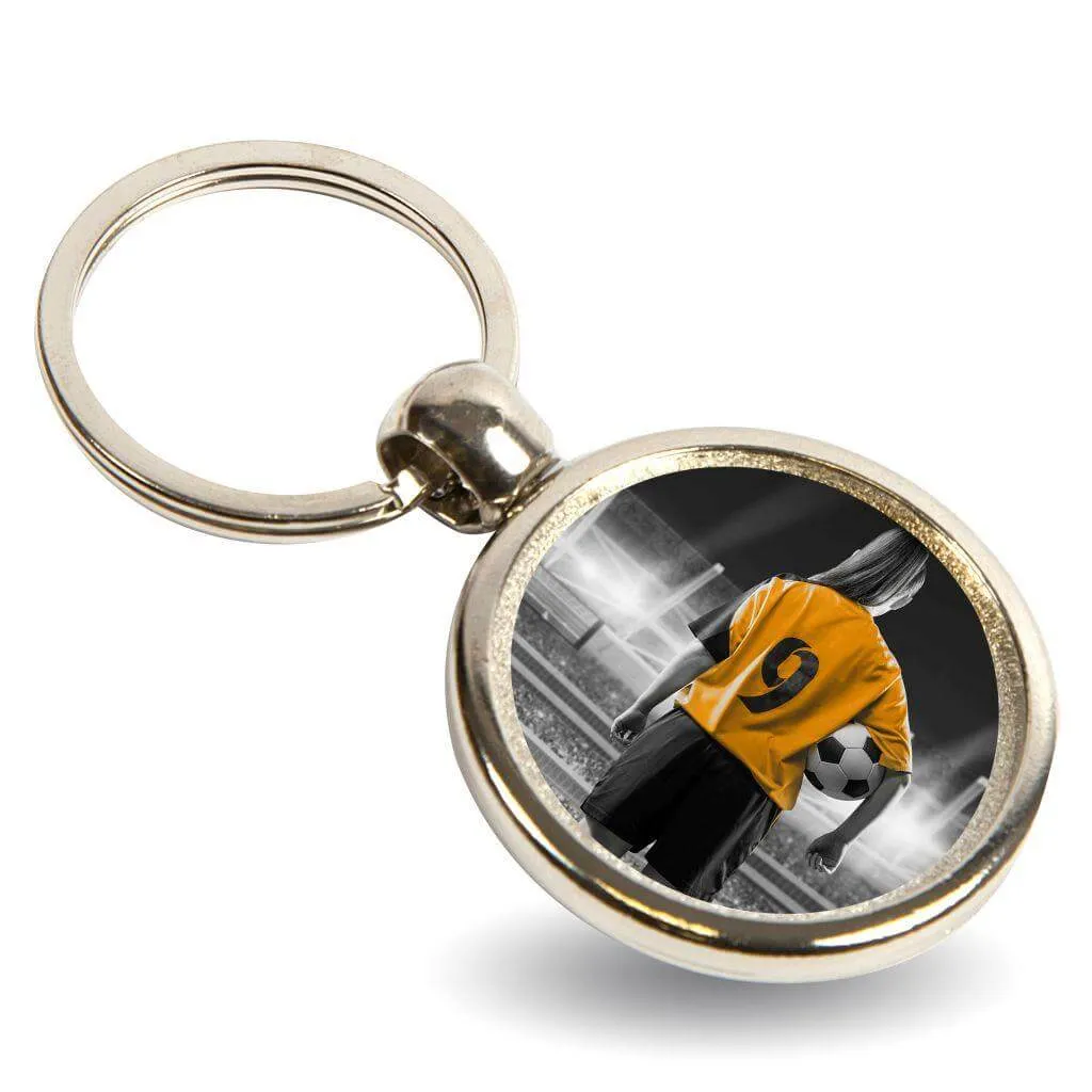 MBK Basketball Round Blank Metal Photo Insert Keyring - 30mm - Pack of 10