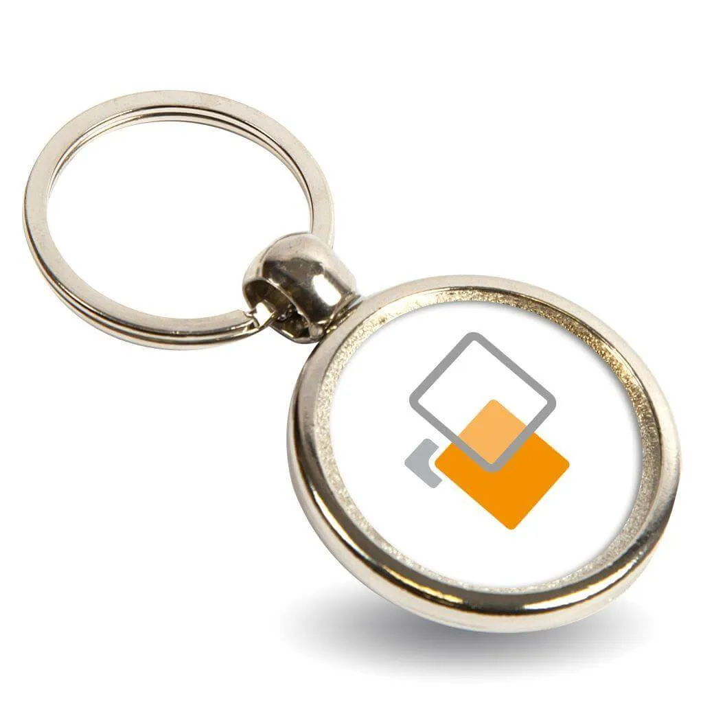 MBK Basketball Round Blank Metal Photo Insert Keyring - 30mm - Pack of 10