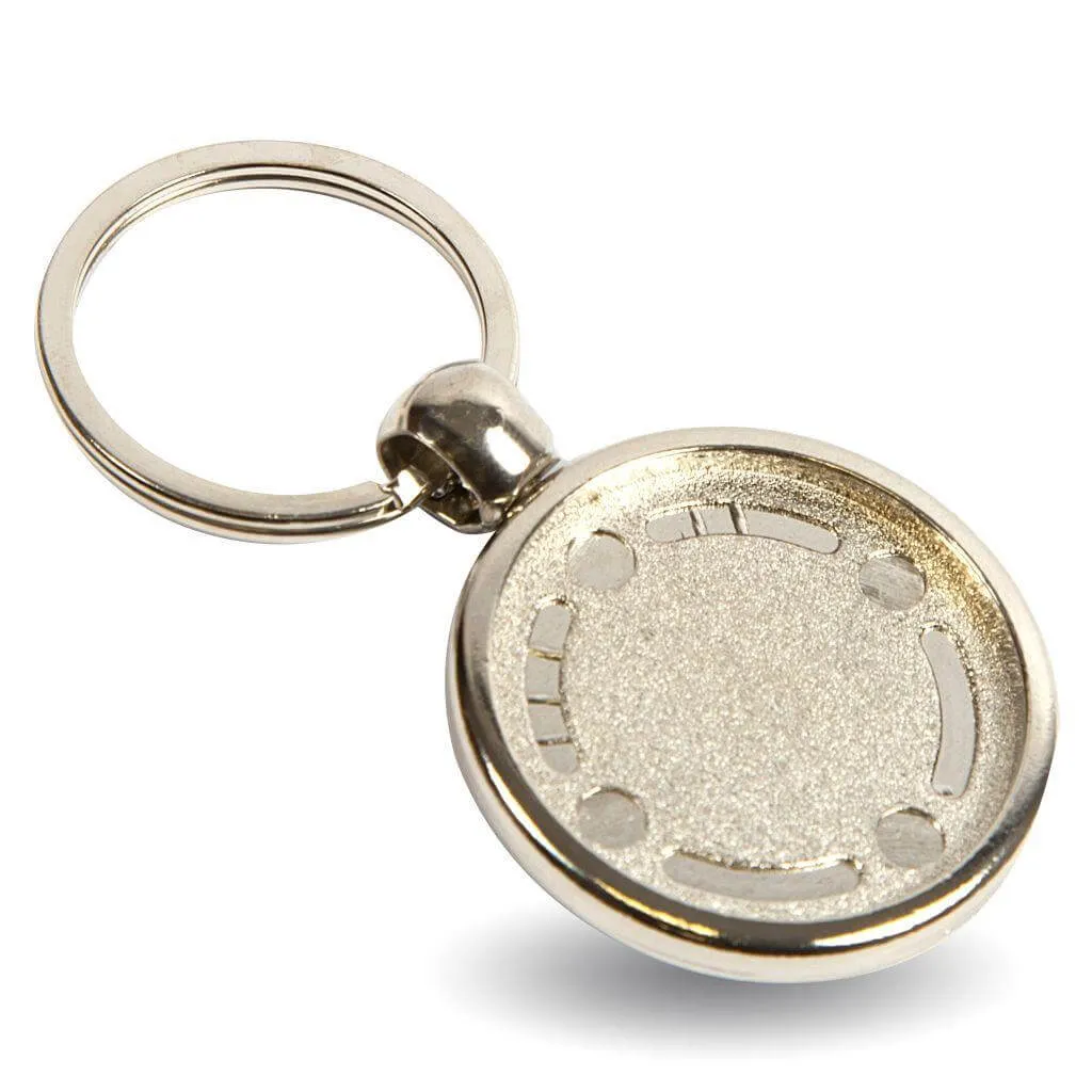 MBK Basketball Round Blank Metal Photo Insert Keyring - 30mm - Pack of 10