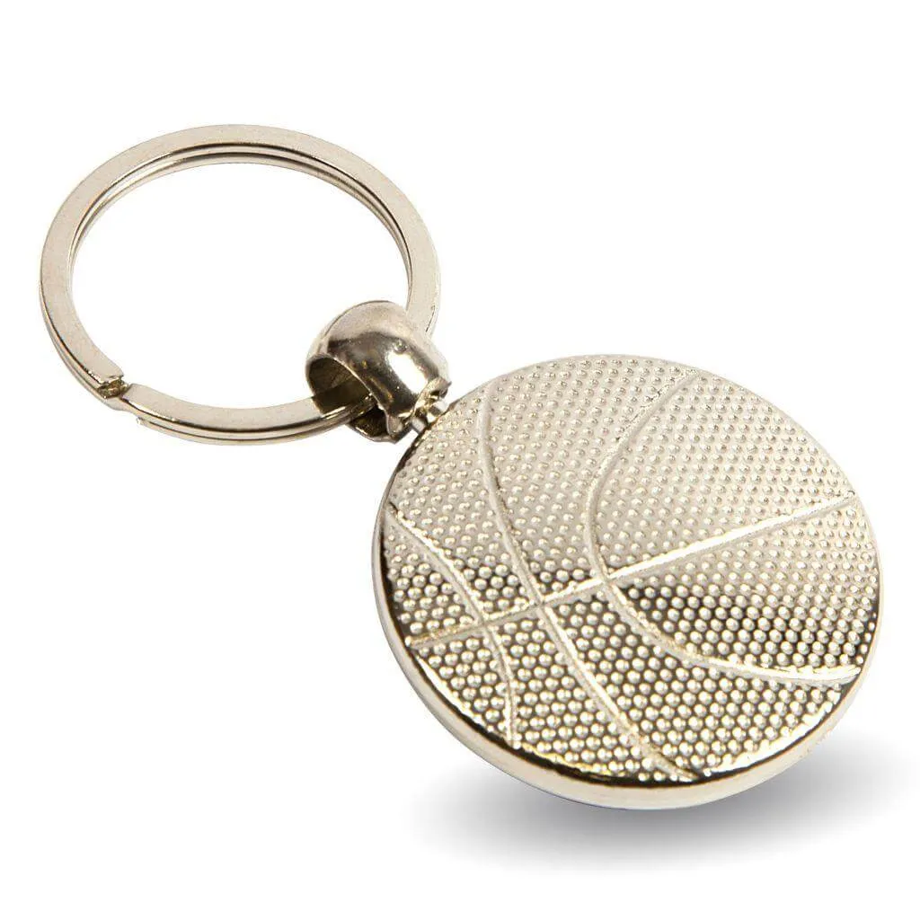 MBK Basketball Round Blank Metal Photo Insert Keyring - 30mm - Pack of 10