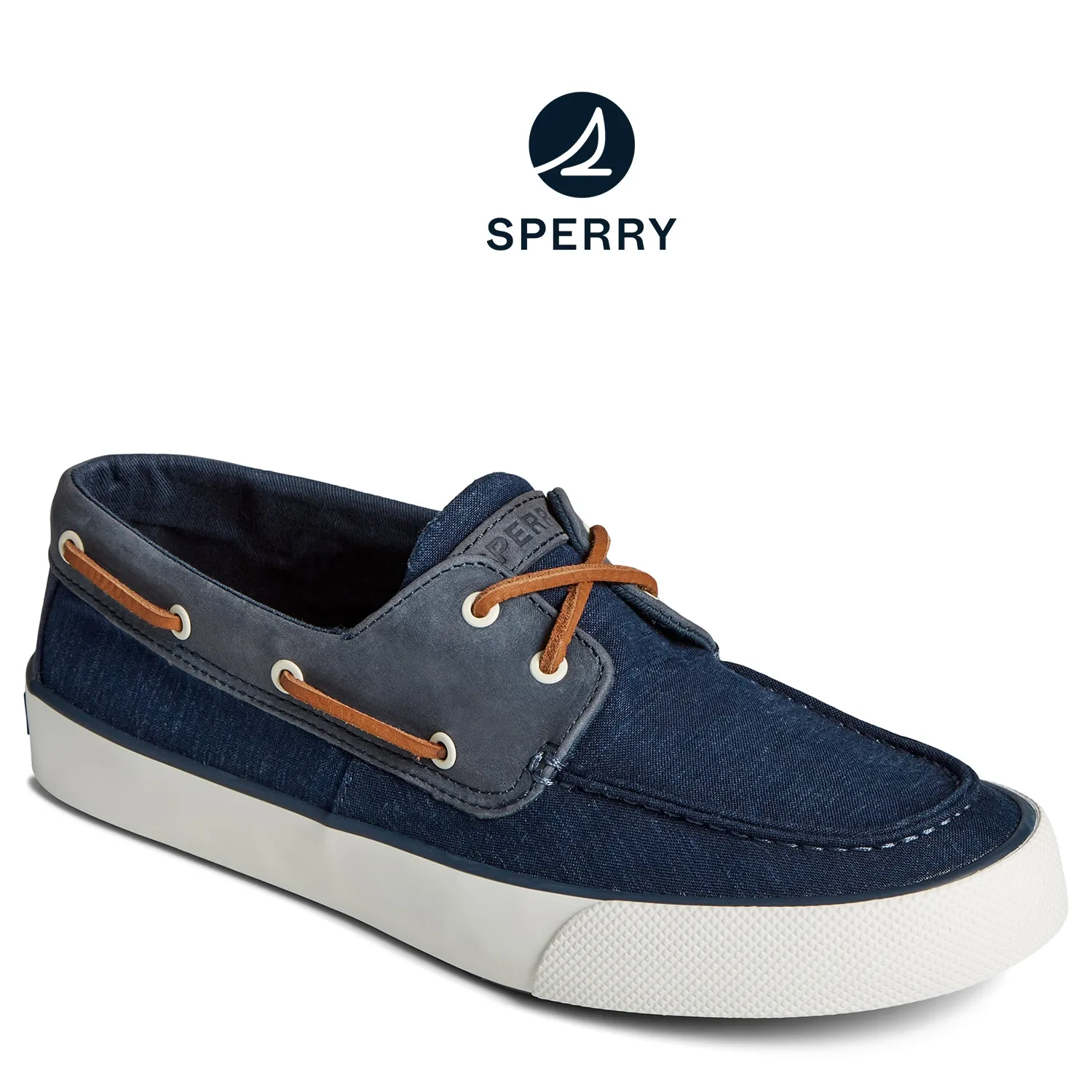Men's Bahama Linen Sneaker 
Navy (STS25588)