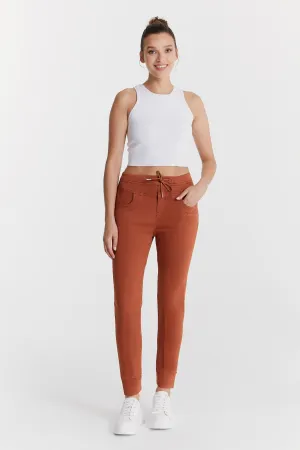 Mila - Mid Waist Jogger 5 Pocket - Cinnamon