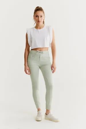 Mila - Mid Waist Jogger 5 Pocket - Mint