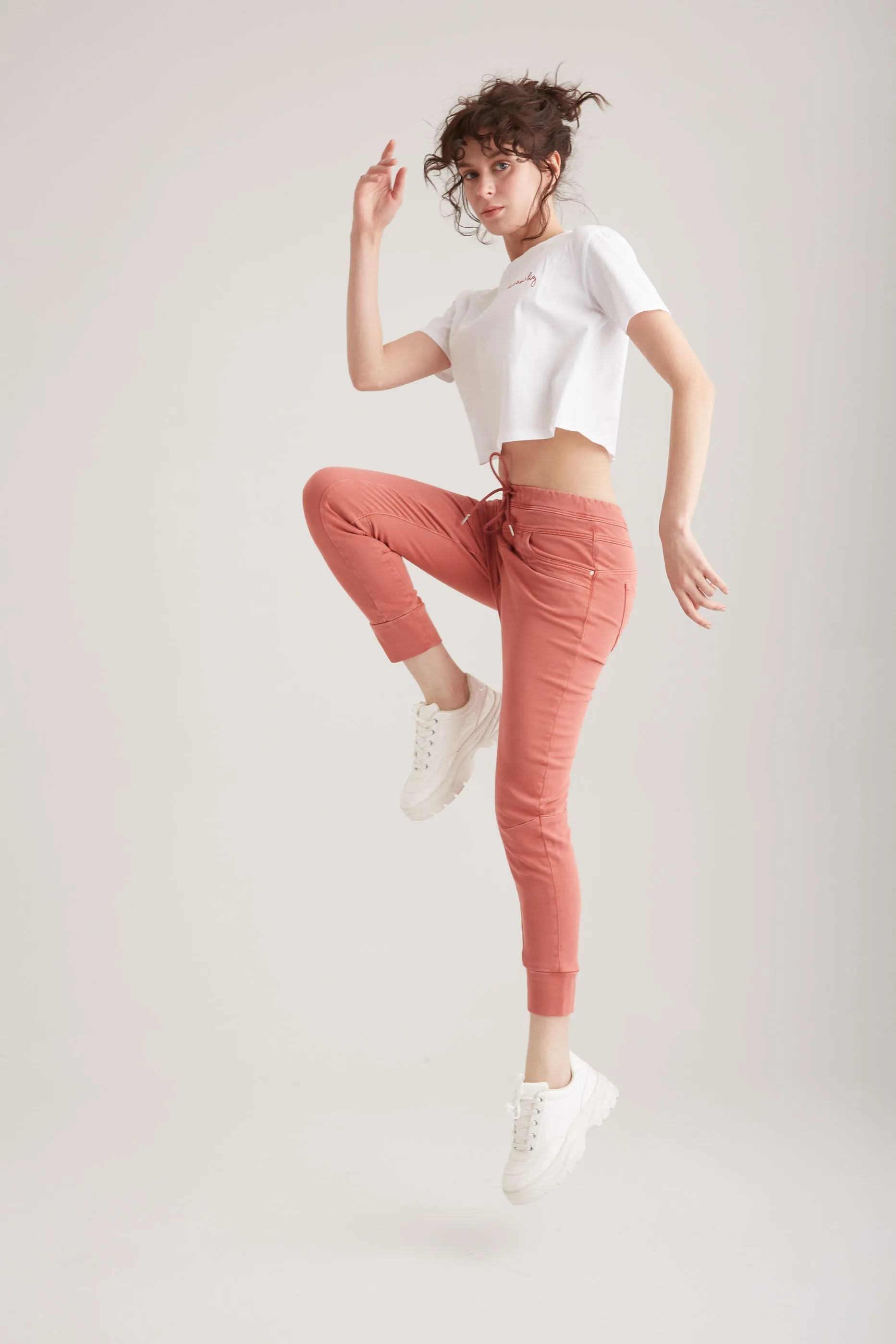 Mila - Mid Waist Jogger 5 Pocket - Sunset